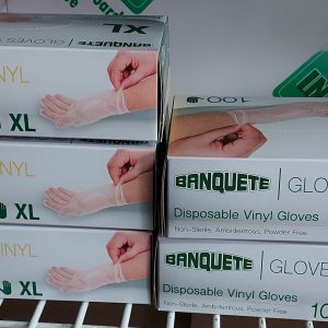 9- GUANTES - BANQUETE CLEAR VINYL DISP. GLOVES LARGE 10/100